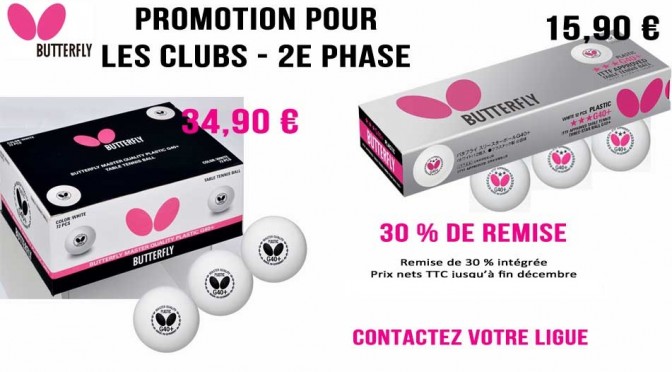 PROMOTIONS BALLES BUTTERFLY