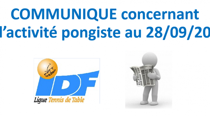 COMMUNIQUE activité pongiste