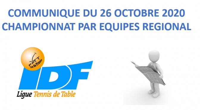 COMMUNIQUE DU 26 OCTOBRE 2020