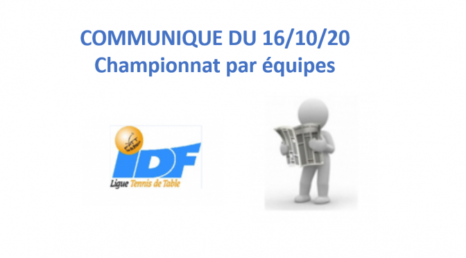 COMMUNIQUE DU 16/10/20