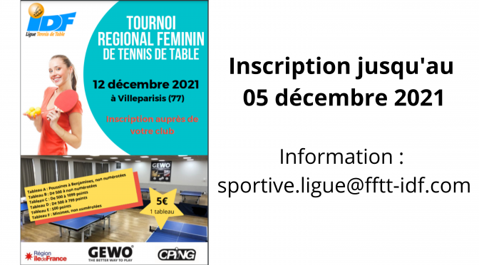Tournoi régional féminin